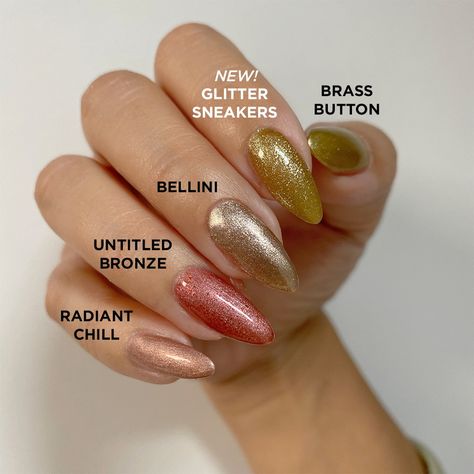 CND Shellac Untitled Bronze Swatch Comparison Gel Polish Colour, Kiara Sky Gel Polish, Nail Polish Removers, Red Carpet Manicure, Cnd Vinylux, Glitter Gel Polish, Designer Shades, Cat Eye Gel, Cnd Shellac