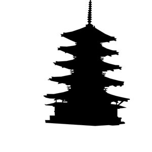 Pagoda Silhouette by @Silveira, A oriental pagoda silhouette Pagoda Silhouette, Symbol Tattoos, Japanese Tattoo, Silhouette Cameo, Clip Art, Black And White, Tattoos, Fictional Characters, White