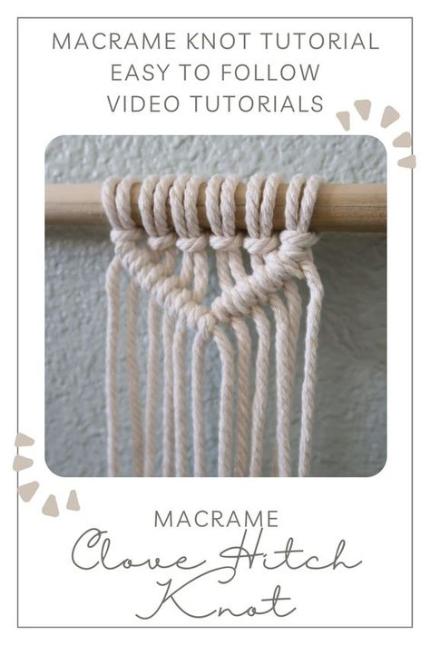 Macrame Clove Hitch Knot, Macrame Woven Knot, Double Half Hitch Knot Macrame, Chain Knot Macrame, Macrame Tie Off Knot, Macrame Knots Tutorial Step By Step How To Make, Diagonal Clove Hitch Knot Tutorial, Clove Hitch Knot Tutorial, Simple Macrame Knots Step By Step