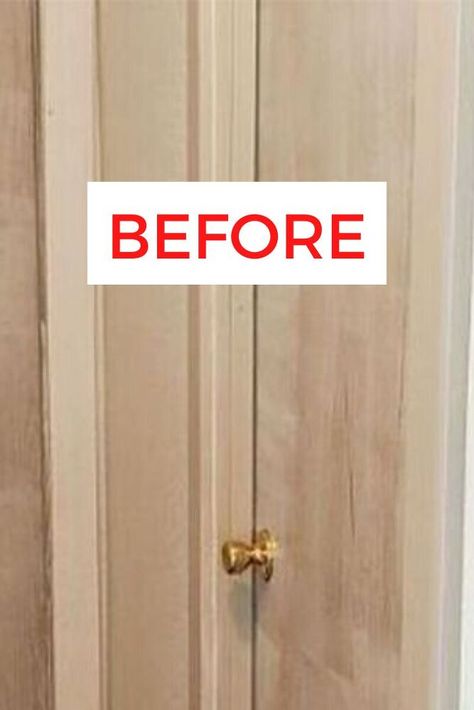 Old Door Painting Ideas, Door Makeover Diy Interiors, Hollow Core Door Makeover, Interior Door Makeover, Diy Interior Doors, Diy Carport, Diy Closet Doors, Craftsman Style Doors, Closet Door Makeover