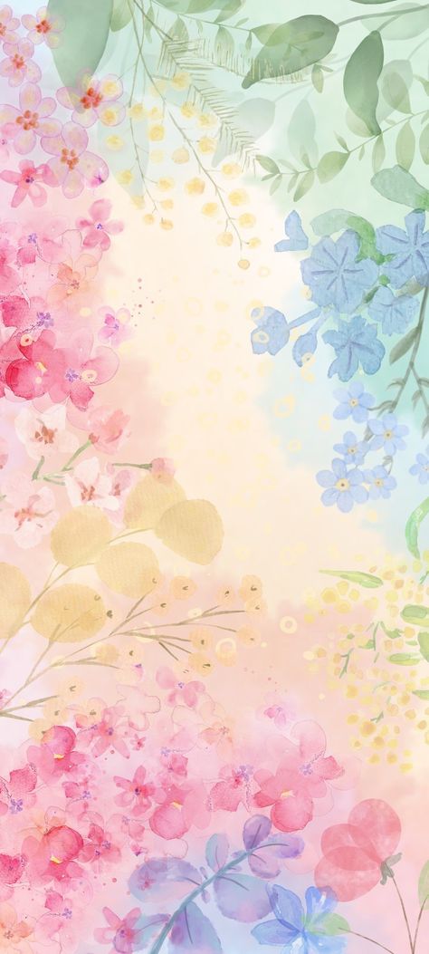 Flower Painting Aesthetic Wallpaper, Pastel Flowers Background, Happy Colors Wallpaper, Aesthetic Wallpaper Color Pastel, Elegant Background Wallpapers, Flower Drawing Background, Aesthetic Wallpaper Iphone Pastel, New Year Aesthetic Wallpaper, Flores Color Pastel