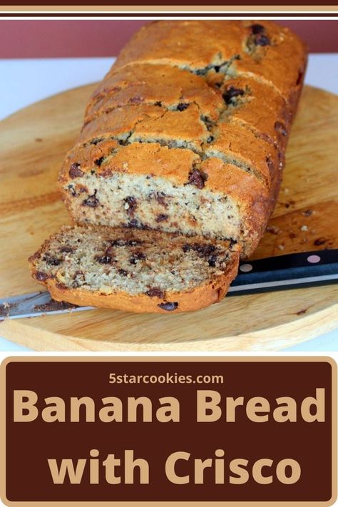 Bread With Crisco, Butter Crisco Recipes, Crisco Shortening Recipes, Banana Bread With Crisco, Banana Bread With Shortening, Recipes Using Crisco Shortening, Banana Bread With Crisco Recipe, Banana Ideas, Banana Bread With Oil Instead Of Butter