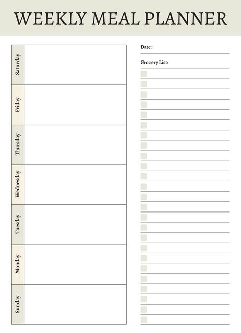 Weekly Meal Planner Free Google Docs Template - gdoc.io Thanksgiving Grocery List, Meal Plan Template, Weekly Meal Plan Template, Weekly Menu Template, Free Planner Templates, Monthly Meal Planner, Meal Plan Grocery List, Docs Templates, Meal Planning Template