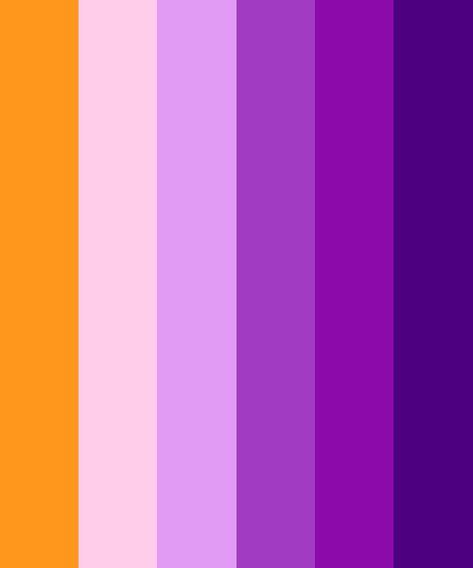 Purple Sunset Color Palette Purple Sunset Palette, Color Palette For Purple, Violet And Orange Color Palette, Color Palette Orange Purple, Vibrant Purple Color Palette, Purple Orange Branding, Purple And Orange Palette, Bright Purple Color Palette, Orange Purple Color Palette