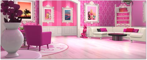 Dreamhouse Living Room | Barbie: Life in the Dreamhouse Wiki | Fandom Barbie Bathroom, Barbie Bedroom, Dream House Living Room, House Cartoon, Barbie Room, Barbie Style, Pink House, Barbie Life, Barbie Dream