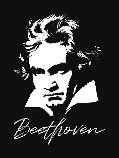 "Ludwig van Beethoven Portrait Classical Composer" T-shirt by davdmark | Redbubble Ludwig Van Beethoven Aesthetic, Beethoven Aesthetic, Beethoven Portrait, Beethoven Art, Classical Music Poster, Addams Family Musical, Beethoven Piano, Art Schools, Shiplap Wall Diy