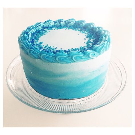 Blue Ombre Cake, Ocean Birthday Cakes, Ombre Cakes, Candyland Cake, Blue Birthday Cakes, Ocean Cakes, Blue Icing, Smash Cake Girl, Ombre Cake