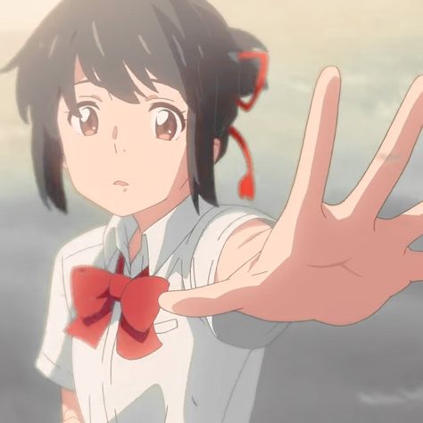 Your Name Mitsuha, Mitsuha Miyamizu, Your Name Anime, Anime Watch, Best Anime Couples, Fantasy Films, Anime Songs, Animated Love Images