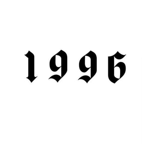 1996 Neck Tattoo, 1996 Stomach Tattoo, 2020 Tattoo Number, 96 Tattoo Number, Old School Numbers Tattoo, 1996 Tattoo Design, 1996 Tattoo Ideas, 96 Tattoo, 1996 Tattoo