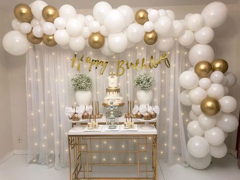 Birthday Decoration Items, Happy Birthday Decoration, Gold Birthday Decorations, Decoration Backdrop, 1st Birthday Girl Decorations, First Communion Decorations, Communion Party, Golden Birthday, Diy Birthday Decorations