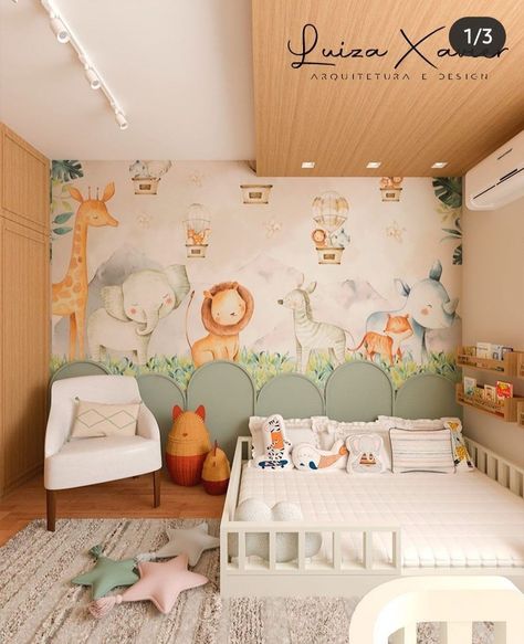 kids room design girls bedroom ideas diy Montessori Safari Room, Shared Room With Kids And Parents, Boho Montessori Bedroom, Montessori Kids Bedroom, Safari Toddler Room Boys, Montessori Bedroom Newborn, Montessori Nursery Infant Room, Fun Nursery Ideas, Toddler Montessori Bedroom