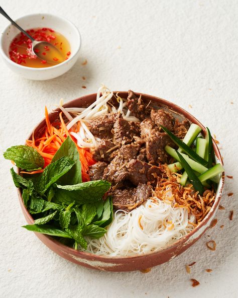 Beef Salad Recipes | Marion's Kitchen Lemongrass Beef Vermicelli Bowl, Thai Beef Salad With Noodles, Vietnamese Beef Salad, Beef Salad Recipes, Lemongrass Beef Recipe, Beef Noodle Salad, Lemongrass Beef, Vietnamese Noodle Salad, Bibimbap Recipe