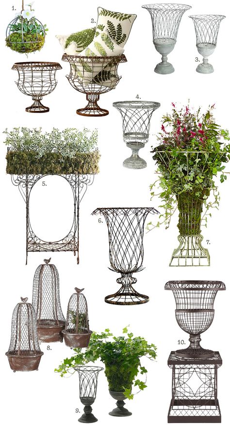 French-Inspired Outdoor Wire Planters French Country Garden, Garden Urns, Urn Planters, Garden Containers, French Garden, Garden Cottage, Country Gardening, French Inspired, Dream Garden