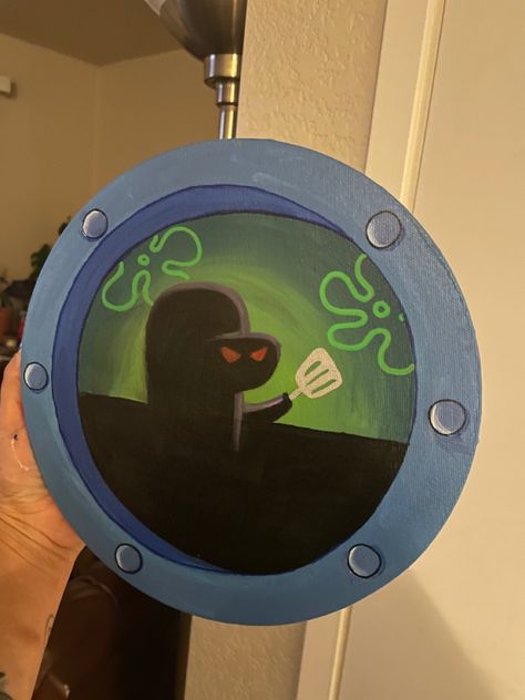 Spongebob Porthole Window, Spongebob Circle Window, Spongebob Looking Out Window, Squidward Window Painting, Circle Paintings Canvas, Spongebob Record Painting, Spongebob Window Painting On Wall, Spongebob Window Painting Square, Circle Window Painting