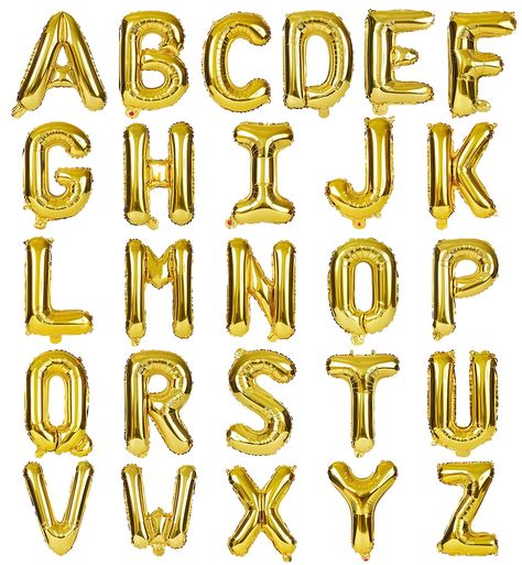 Alphabet Birthday Parties, Mylar Letter Balloons, Helium Balloons Birthday, Hanging Balloons, Alphabet Birthday, Gold Letter Balloons, Giant Letters, Alfabet Letters, Custom Balloons