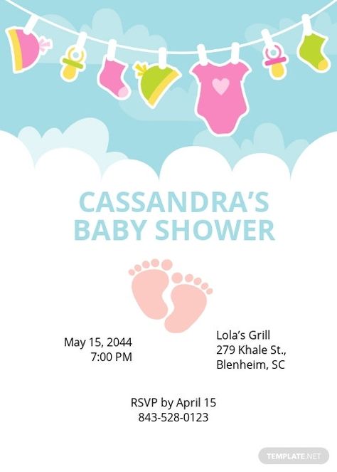 FREE Editable Baby Shower Invitation Template - Word (DOC) | PSD | Apple (MAC) Pages | Illustrator | Publisher | Outlook Indian Baby Shower Invitations, Baby Shower Reveal Ideas, Baby Shower Greetings, Free Baby Shower Invitations, Indian Baby Showers, Rainbow Baby Shower Invitations, Cv Format, Indian Baby, Download Hair