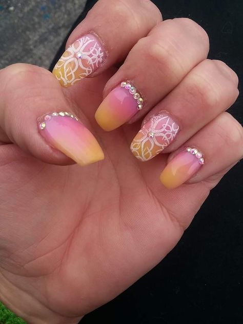 Sunrise Nails, Tropical Nails, Tequila Sunrise, Tequila, Nail Designs, Nails, Beauty