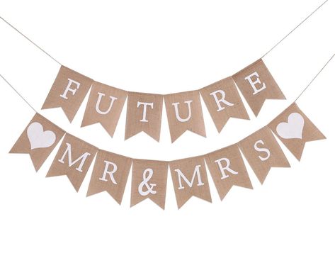 Future Mr&Mrs Burlap Banner - Future Mr&Mrs Couples Shower Decor,Bridal Shower Decorations ,Engagement Banner , Best Bridal Wedding Supplies Couples Shower Decor, Couples Shower Decorations, Party Tassel Garland, Rose Gold Banner, Decorations Engagement, Engagement Banner, Gold Banner, Bridal Shower Photos, Bride Shower