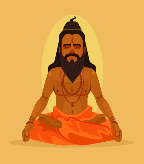 Meditating yogi man character. flat cart... | Premium Vector #Freepik #vector #man #cartoon #yoga #lotus Free Cartoon Characters, 2d Character Animation, Cartoon Trees, House Cartoon, Custom Portrait Illustration, Animated Cartoon Characters, Army Girlfriend Pictures, Character Vector, Hinduism Art