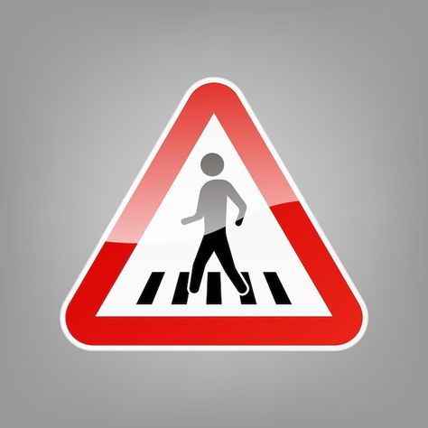 Pedestrian Crossing Sign, Pedestrian Sign, Traffic Warning Signs, Safety Campaign, Zebra Cross, Pedestrian Safety, Pedestrian Crossing, Zebra Crossing, Crossing Sign