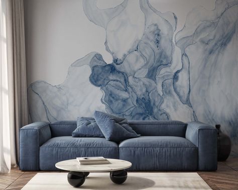 Abstract watercolour wallpaper mural Watercolour Wallpaper, Watercolor Mural, Vinyl Photo, Large Wall Murals, Palm Leaf Wallpaper, 3d Wall Murals, View Wallpaper, Watercolor Blue, Tree Wallpaper