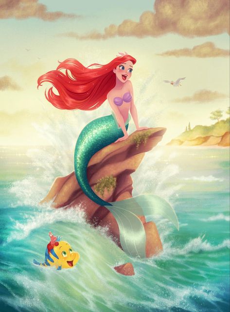 Little Mermaid, The Little Mermaid, Ariel, The Ocean, Her Hair, Mermaid, Disney, Hair