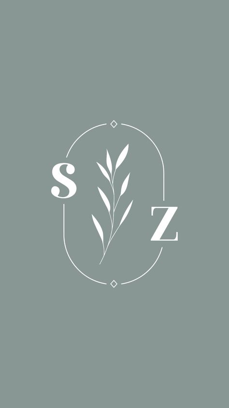 S & Z Wedding Monogram #initials #sz #sandz #wedding #monogram #weddingmonogram #modern #boho #bohemian #leaf #design #logo #clean #minimalist S And A Initials, Sz Wallpaper, S Z Logo, Sz Logo Design, Leaf Design Logo, Couple Monogram Design, Graphic Design Wedding, Initials Wedding Invitation, Logos Color