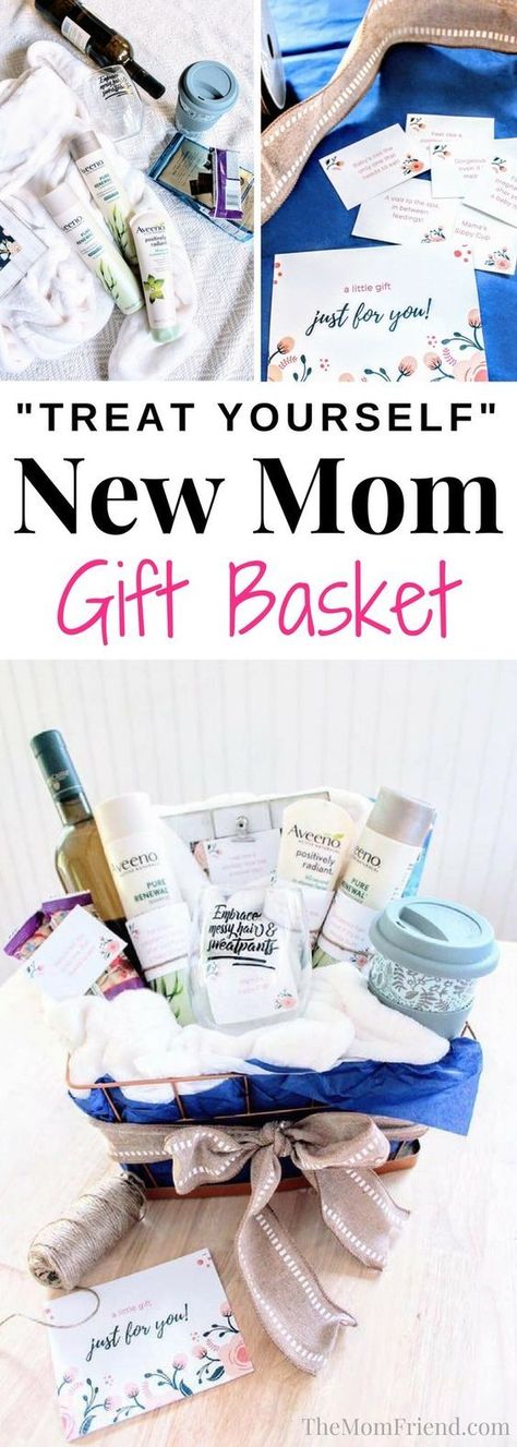 Give a new mom the tools to treat herself with this self care New Mom Gift Basket—everything she needs for a quick relaxing break to feel gorgeous plus free printable gift tags to create the perfect new mom gift for a baby shower or visit! New Mom care package, DIY baby shower gift #newmomgiftbasket #newmomgiftidea #TimewithAveeno @Aveeno @Walmart #ad Mom Care Package, Care Package Baby, Perfect Gift Basket, New Mom Gift Basket, Mom Gift Basket, Diy Gifts For Mom, Free Printable Gifts, Baby Shower Gift Basket, Free Printable Gift Tags