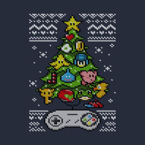 Check out this awesome 'A+Classic+Gamer+Christmas' design on @TeePublic! Nerd Christmas, Christmas 90s, Vintage Nintendo, Nintendo Classic, Christmas Magnet, Art Perle, Christmas Ad, 12 December, Perler Patterns