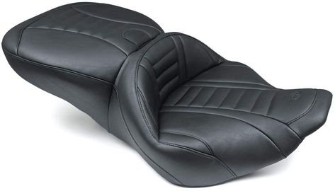 Mustang Motorcycle Seats 76738 Super Touring Deluxe One-Piece Seat for Harley-Davidson Road King 1997-'07, Street Glide 2006-'07 & Screamin' Eagle 2000-'01 & 2004-'05, Deluxe, Black, Extended Reach Harley Davidson Seats, Motorcycle Seats, Street Glide, Road King, Bike Accessories, Mustang, Harley Davidson, One Piece, Bike