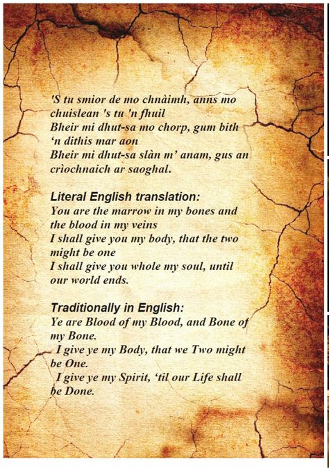 Marriage Vows | Blood Oath | Gaelic and English Translation | Outlander Outlander Quotes Romantic, Gaelic Quotes, Vows To Husband, Scots Gaelic, Outlander Wedding, Wedding Vows To Husband, Scottish Pride, James Fraser Outlander, Outlander Quotes