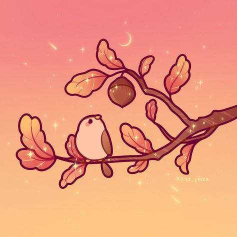 Autumn Cartoon Aesthetic, Thanksgiving Pfp Aesthetic, Autumn Drawing Ideas, Autumn Sketches, Fall Kawaii, Leaf Aesthetic, Lil Nightmares, Fall Widgets, Natural Wallpaper