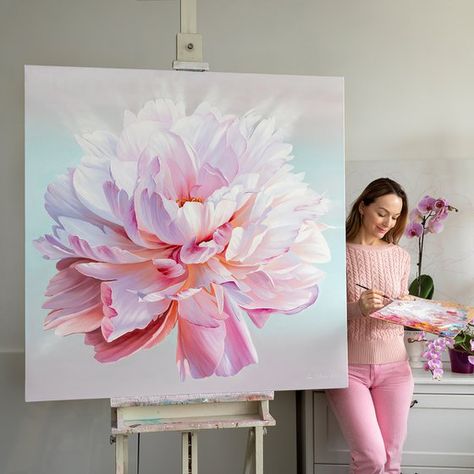 Abstract Peony Painting, Ira Volkova Art, Janet Pulcho, Dancer Art Painting, Peony Oil Painting, Peonies Artwork, Oil Painting Nature, Realistic Oil Painting, Dancers Art