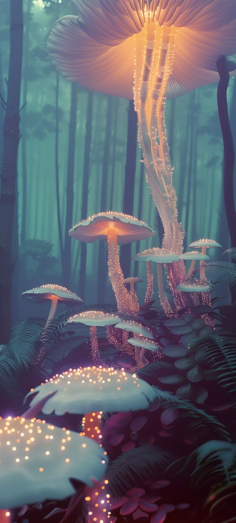 Quirky Phone Wallpaper, Mushroom Homescreen, Green Witch Aesthetic Nature, Mushrooms Aesthetic Wallpaper, Mushroom Lockscreen, Green Colour Wallpaper, Fairy Wallpaper Aesthetic, Ipad Screen Wallpaper, Mushroom Backgrounds