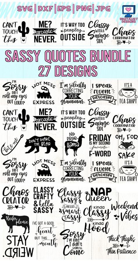 Find and Download SVG bundle with a variety of designs to choose from, find the perfect cut file for cricut , silhouette and crafting projects. #svg #bundle #graphicdesign #vector #cricut #craft Free Cricut Images, Quotes Sassy, Tumbler Quotes, Cameo Crafts, Crafts Cricut, Cricut Svg Files Free, Sarcastic Svg, Sarcasm Quotes, Sarcastic Gifts