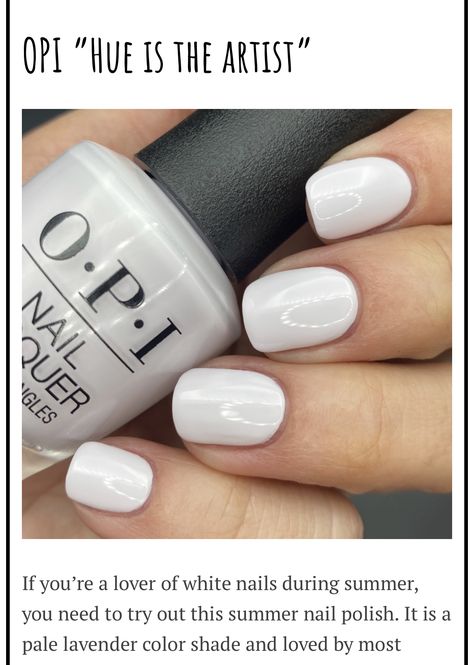 Opi White Dip Powder Nails, White Nails Pale Skin, Milky White Dip Nails, Opi Milky White, Opi White, Gel Shellac Nails, Opi Fall, Opi Nail Polish Colors, New Nail Colors