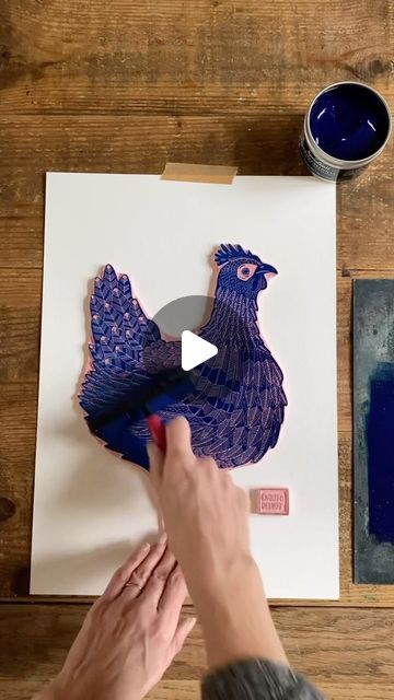 Esther ��• Studio Tokek on Instagram: "I’ve carved a new big block last weekend!! I hope to print it soon 🐓 To be continued… #chicken #chickenlife #stampmaking #rubberstamp #blockprinting #reliefprint #makersgonnamake #makersmovement #illustration #bestoftheday #instagood #linocut #printmakersofinstagram #handmade #rubbercarving" Blockprint Ideas, Chicken Life, To Be Continued, Relief Print, Stamp Making, Linocut, Printmaking, Block Print, I Hope