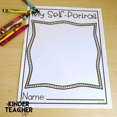 Free Self-Portrait Worksheet for the First Day of School First Day Of School Art Kindergarten, First Week Of School Crafts Preschool, First Day Of Kindergarten Activities Art Projects, First Day Of Prek Craft, About Me First Day Of School Activity, Art First Day Of School Activity, First Day Self Portrait, All About Me Self Portrait Preschool, Pre K First Day Of School Activities