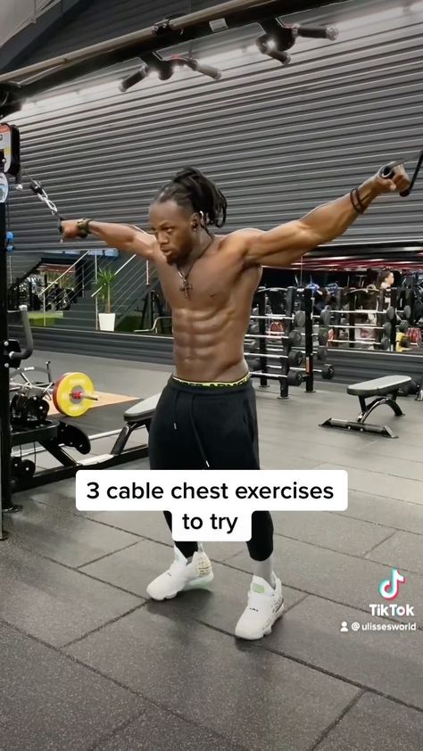 ulissesworld on Instagram: 3 Cable Chest exercises to try. Add these to your chest workout 💪🏾 #reels #fitness #gym #ulissesworld Pectoral Exercises, Full Chest Workout, Cable Machine Workout, Chest Workout For Men, Cable Workout, Chest Exercises, Chest Fly, Workout Training Programs, Cable Machine