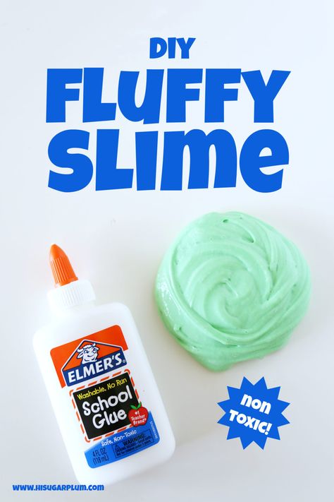 DIY Fluffy Slime Recipe (Non-Toxic!) Non Toxic Slime, Diy Fluffy Slime Recipe, Safe Slime Recipe, Borax Free Slime, Fluffy Slime Recipe, Free Slime, Borax Slime, Diy Fluffy Slime, Diy Blanket Ladder