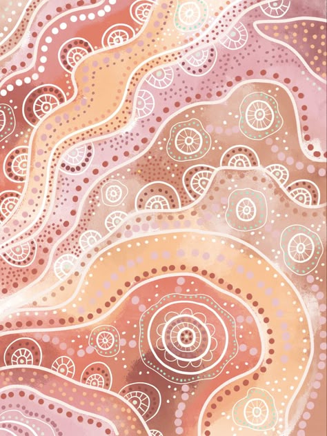 www.hollysandersart.com.au Indigenous Aesthetic Wallpaper, Holly Sanders Art, Indigenous Artwork, Aboriginal Wallpaper, Indigenous Wallpaper, Easy Aboriginal Art Dot Painting, Aboriginal Art Phone Wallpaper, Aboriginal Background, Contemporary Aboriginal Art