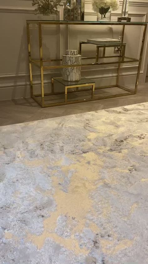 The Jupiter rug features an amazing metallic gold marble print that runs throughout. This creates a stunning marble pattern giving a two tone effect and can appear to have rust tones as well as gold. This marble, cloud pattern runs through the velvet texture rug adding depth and aesthetic. Our light gold and cream rug is contemporary and elegant, perfect for a luxurious living space. The Jupiter Gold and Cream Rug comes in a range of sizes so that it can fit your space perfectly and create an im Cream And Gold Living Room, Cream Rugs, Animal Print Furniture, Cream And White Bedroom, Rowen Homes, Velvet Rug, Silver Living Room, White Living Room Decor, Cream Living Rooms