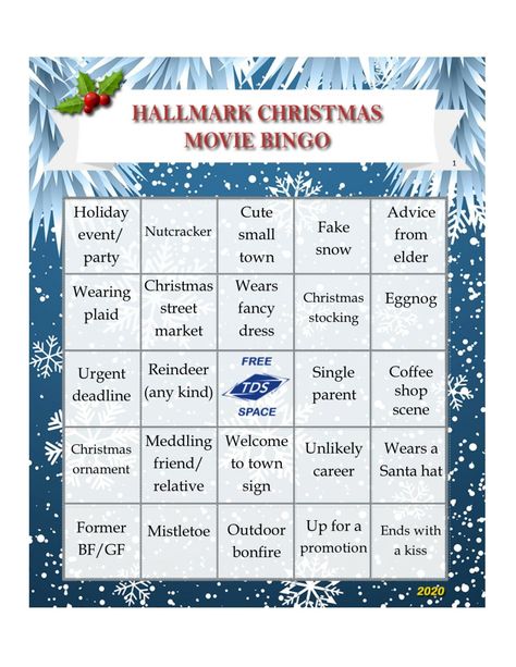 Have some fun! Hallmark bingo 2020 | TDS Home Hallmark Bingo, Mean Coworkers, Bingo Free Printable, Christmas Eggnog, Christmas Bingo Cards, Christmas Drinking, Unlikely Friends, Christmas Bingo, Christmas Wear