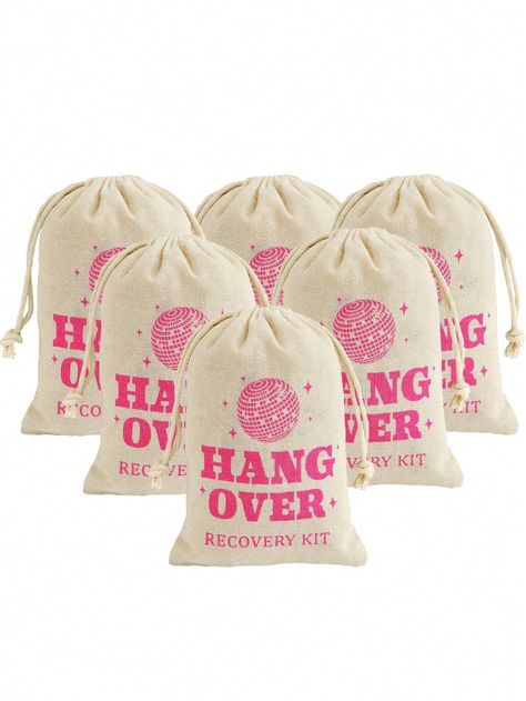 6pcs 'hangover Recovery Kit' Hangover Relief Kit Burlap Bag & Emergency Packaging Bag For Bachelor/ Bachelorette Party Supplies | SHEIN USA Bride Gift Bags, Hangover Recovery Kit, Hangover Kit Bags, Bachelor Party Favors, Hen Party Favours, Burlap Gift Bags, Bachelorette Party Supplies, Emergency Bag, Bachelor/bachelorette Party