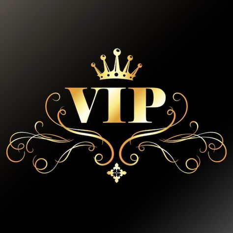 Vector golden vip design with crown and ... | Premium Vector #Freepik #vector #vip #club-card #vip-logo #premium-design Graphics Logo Ideas, Vip Dti Logo, Vip Design Graphics, Cool Brand Logo Design, The Logo Design, Vip Profile Picture, Vip Logo Image, Vip Logo Design, Id Logo Design