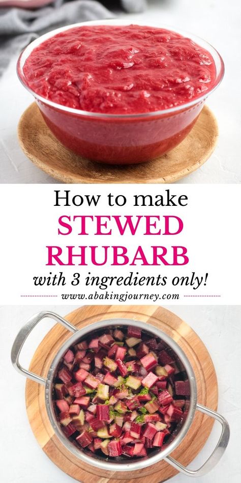 Healthy Rhubarb Recipes, Easy Rhubarb Recipes, Stewed Rhubarb, Best Rhubarb Recipes, Rhubarb Sauce, Rhubarb Compote, Rhubarb Desserts, 3 Ingredient Recipes, Rhubarb Recipes