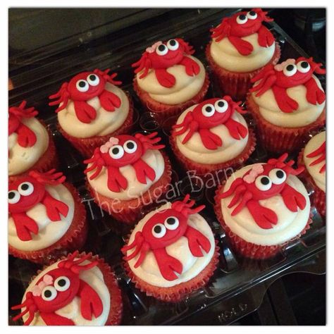 Crab Birthday Party Ideas, Crab Themed Cake, Crab Cupcakes, Animal Cupcakes, How To Make Cupcakes, Themed Cupcakes, Crab Cakes, Anniversary Cake, Cake Decorating Tips