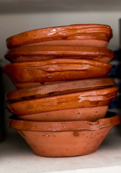 French cassoulet bowls French Clay Pots, French Plates, Pottery Texture, French Terracotta, Olive Bowl, Natural Cooking, David Lebovitz, French Pottery, Pottery Form