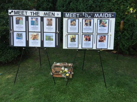 Our Meet the men / Meet the maids boards Meet The Maids And Men, Meet Our Bridal Party Sign, Wedding Party Meet And Greet Ideas, Meet The Bridesmaids Board, Meet The Bridal Party Board, Meet The Bridal Party, Meet The Maids, Cullen Wedding, Party Boards