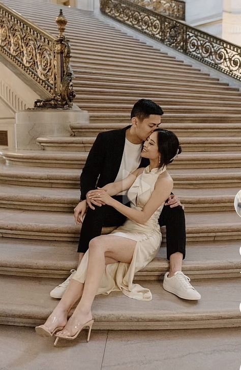 Classic Engagement Photos, Formal Engagement Photos, Elegant Engagement Photos, City Hall Wedding Photos, Classy Engagement Photos, Courthouse Wedding Photos, Engagement Picture Outfits, Couple Engagement Pictures, Engagement Shots